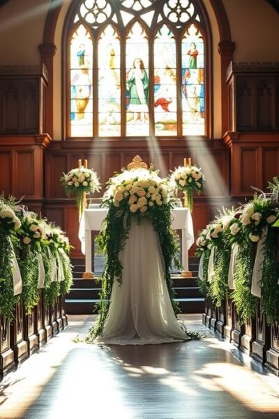 decoração de igreja para casamento simples e barato
