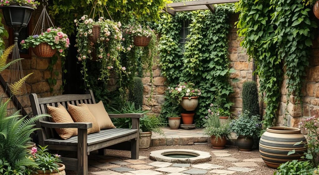 decoracao de jardim com elementos naturais