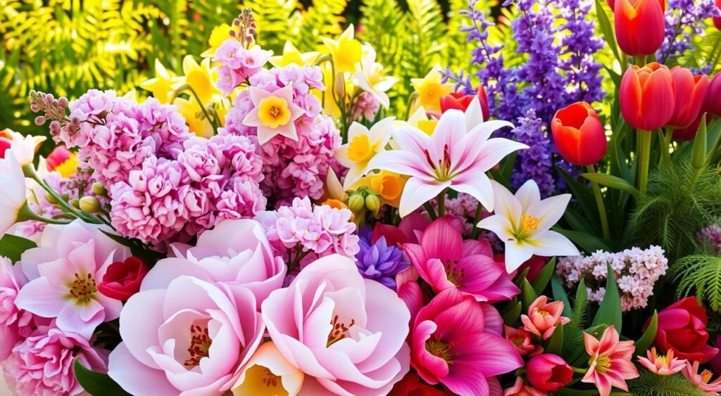 flores de primavera e verão