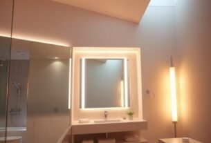 iluminação em banheiro