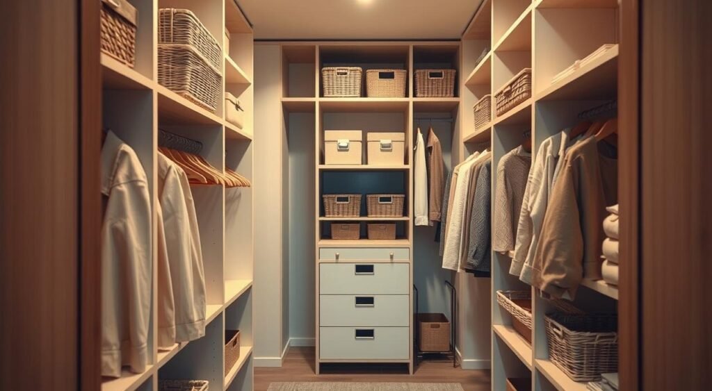 organização de guarda-roupa pequeno
