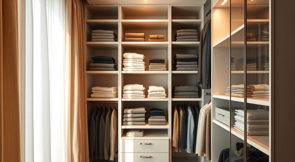 organização de guarda-roupa pequeno