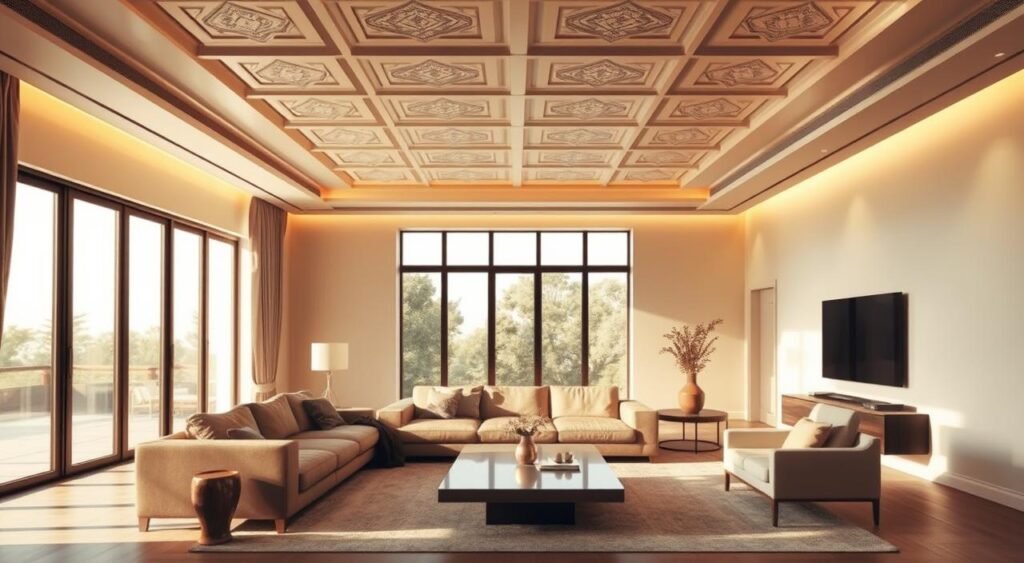 sala moderna com teto de gesso